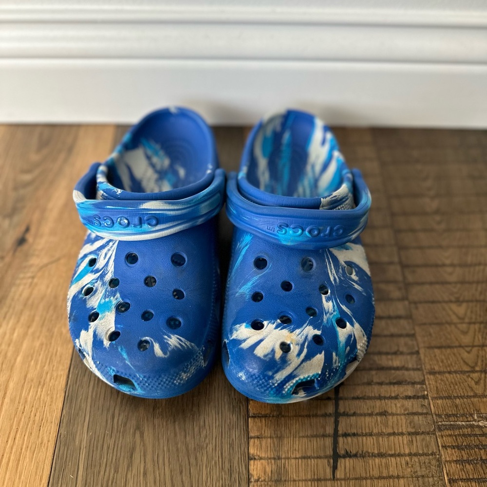 Blue Marble Crocs